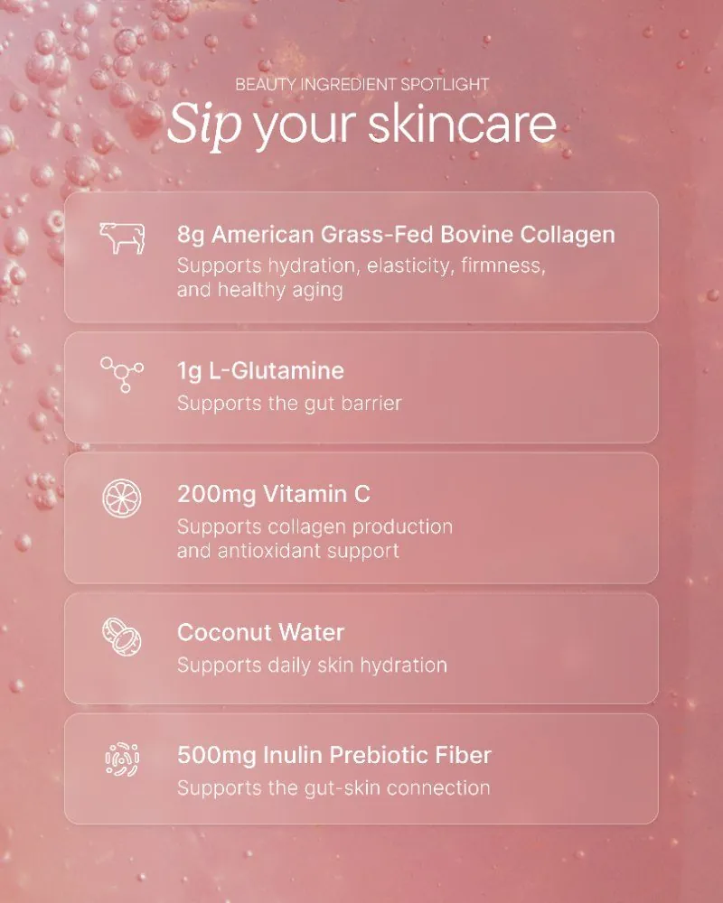 Ingredient spotlight post: Sip your skincare, five ingredients
